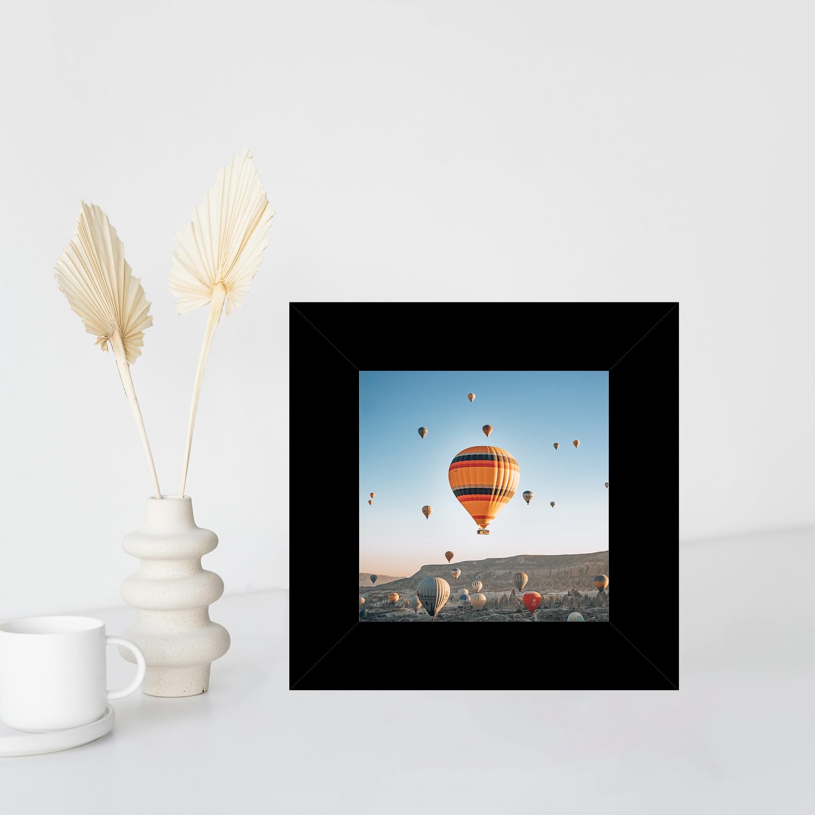 JCJMY 3x3 Picture Frame Black for Tabletop, 3 x 3 Square Photo Frame with Shatter Resistant Plexiglass, Sturdy 3 by 3 Poster Fra